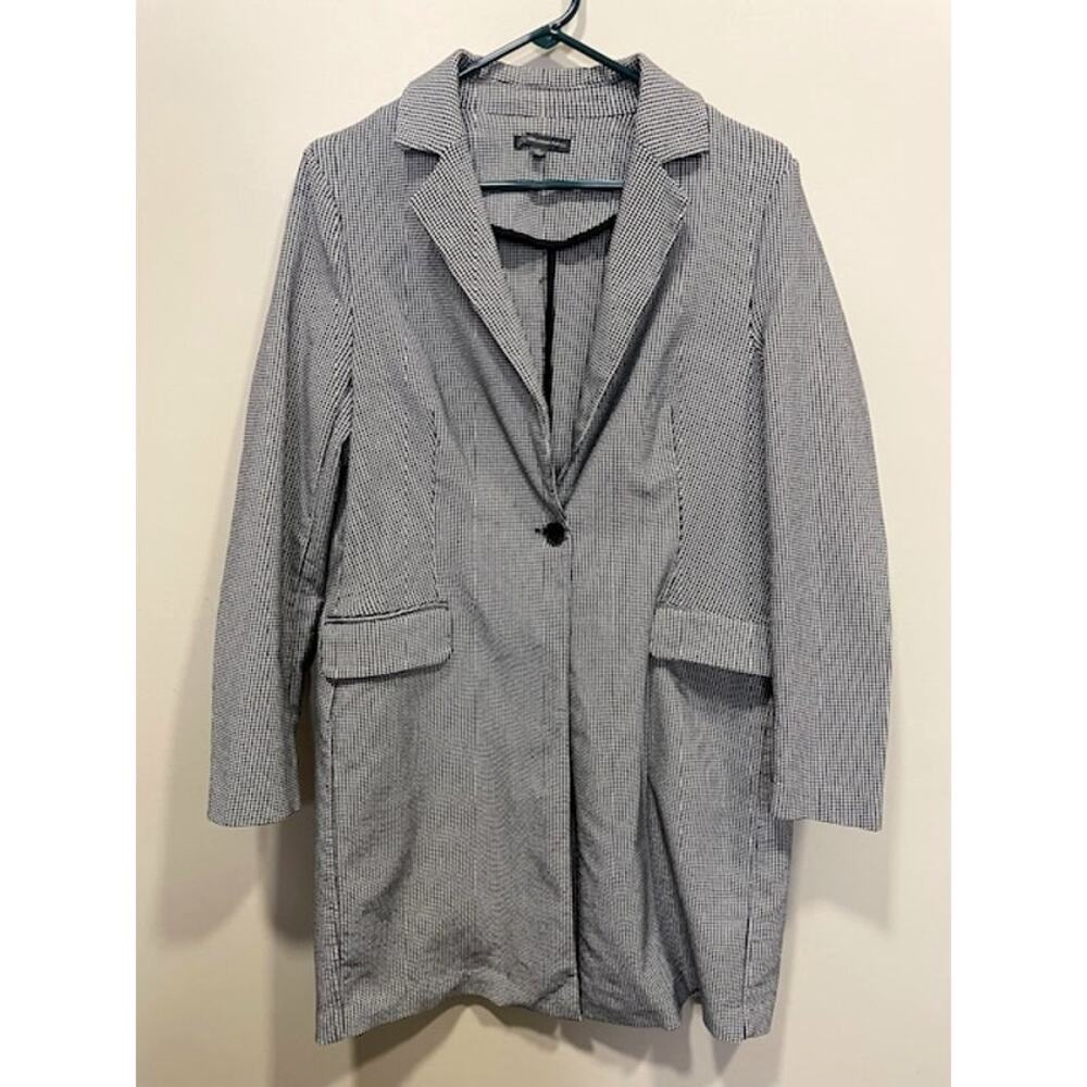 Adrianna Papell Houndstooth Blazer Jacket Size M Jacquard Office